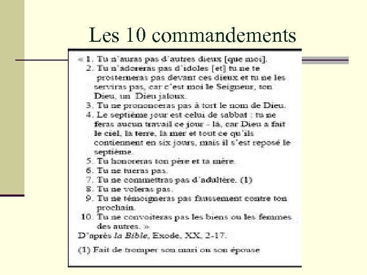 Les 10 commandements 