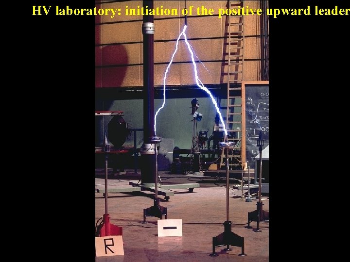 HV laboratory: initiation of the positive upward leader 