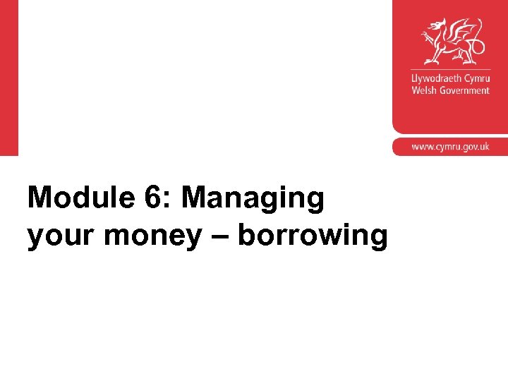 Module 6: Managing your money – borrowing 