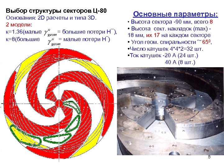 Выбор структуры секторов Ц-80 Основания: 2 D расчеты и типа 3 D. 2 модели:
