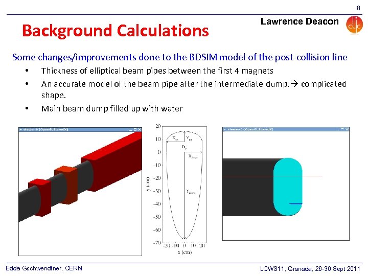 8 Background Calculations Lawrence Deacon Some changes/improvements done to the BDSIM model of the