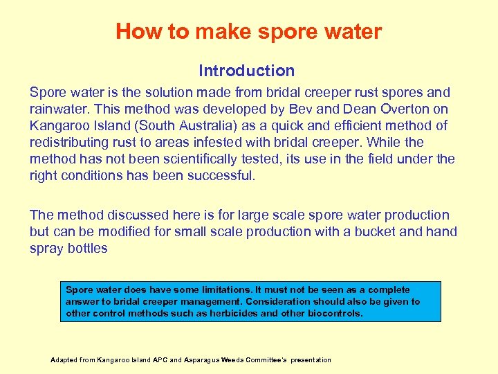 How to make spore water Introduction Spore water is the solution made from bridal