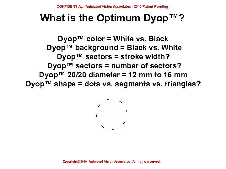 What is the Optimum Dyop™? Dyop™ color = White vs. Black Dyop™ background =