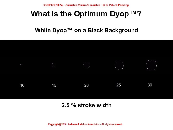 What is the Optimum Dyop™? White Dyop™ on a Black Background 2. 5 %