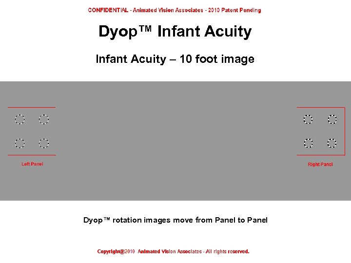 Dyop™ Infant Acuity – 10 foot image Dyop™ rotation images move from Panel to