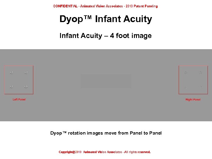 Dyop™ Infant Acuity – 4 foot image Dyop™ rotation images move from Panel to