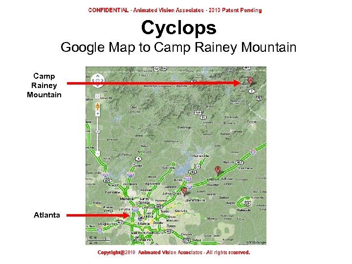 Cyclops Google Map to Camp Rainey Mountain Atlanta 