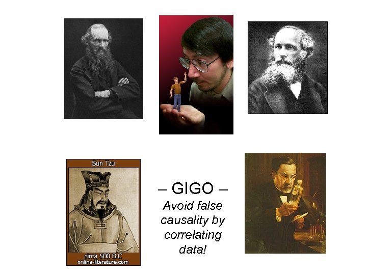 – GIGO – Avoid false causality by correlating data! 