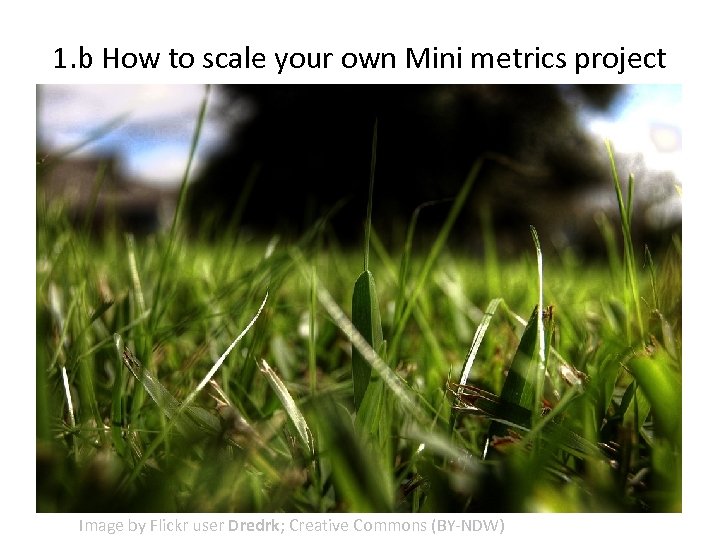 1. b How to scale your own Mini metrics project Image by Flickr user