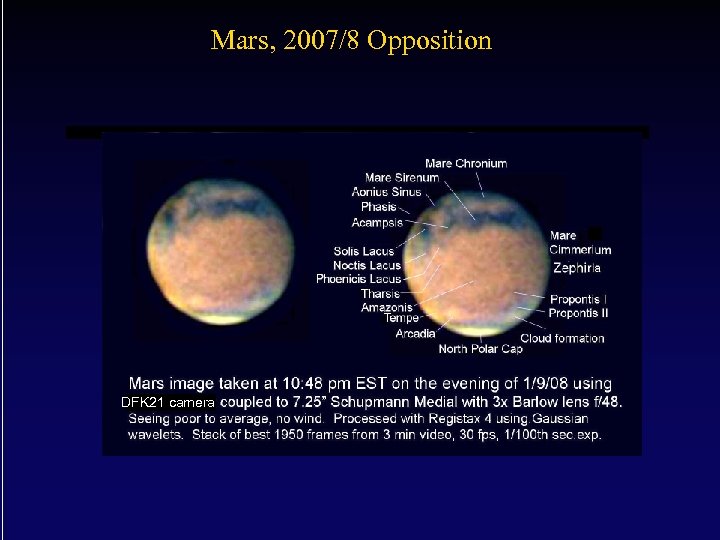 Mars, 2007/8 Opposition DFK 21 camera 