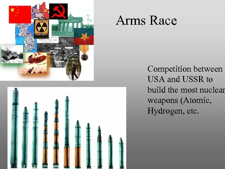 Arms Race Competition between USA and USSR to build the most nuclear weapons (Atomic,