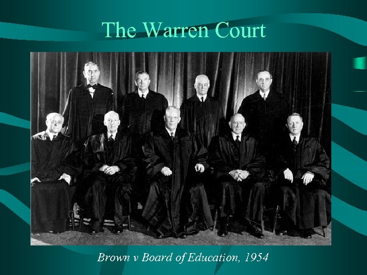 The Warren Court Brown v Board of Education, 1954 