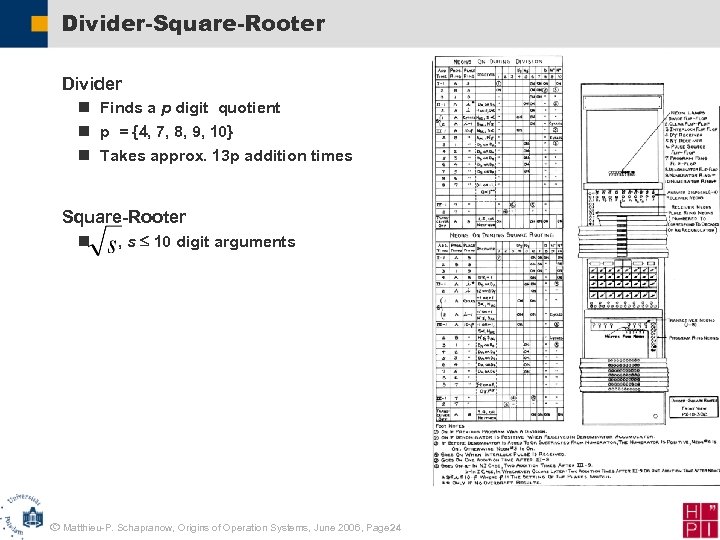 Divider-Square-Rooter Divider n Finds a p digit quotient n p = {4, 7, 8,