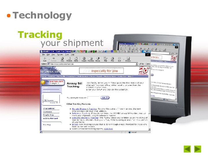 Technology Tracking your shipment 