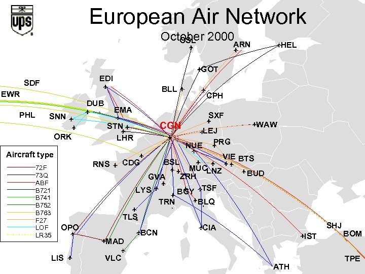 European Air Network October 2000 OSL ARN GOT EDI SDF BLL EWR DUB PHL