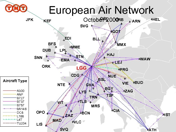 European Air Network JFK OSL ORB October 2000 KEF HEL ARN SVG GOT EDI