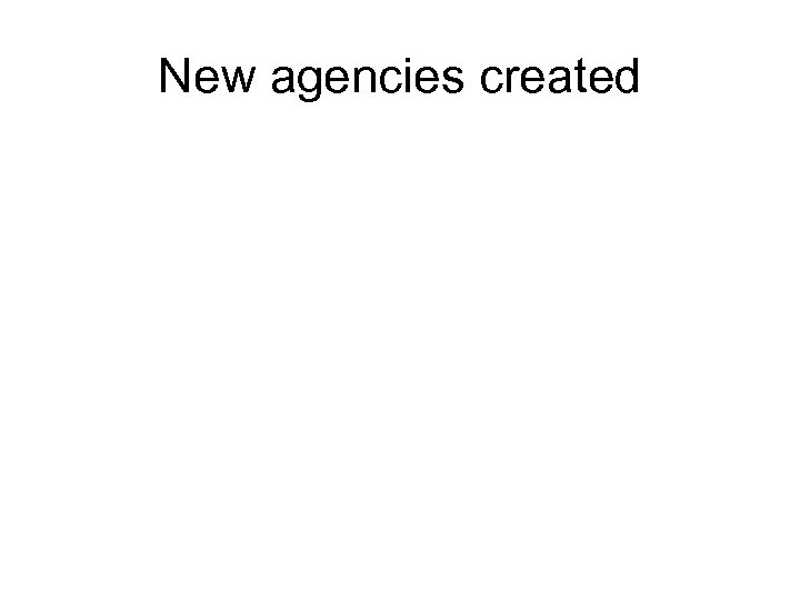 New agencies created 