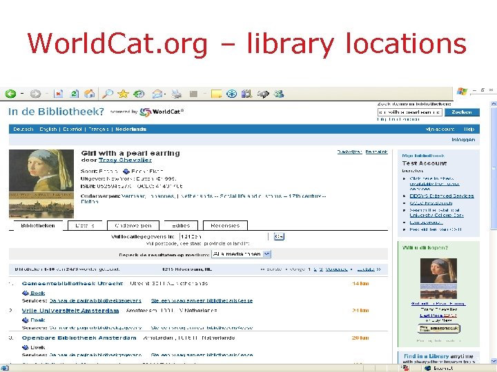 World. Cat. org – library locations 34 