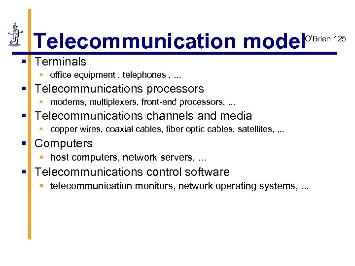 Telecommunication model O’Brien 125 § Terminals § office equipment , telephones , . .