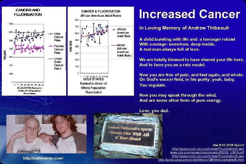 Increased Cancer In Loving Memory of Andrew Thibeault A child bursting with life and