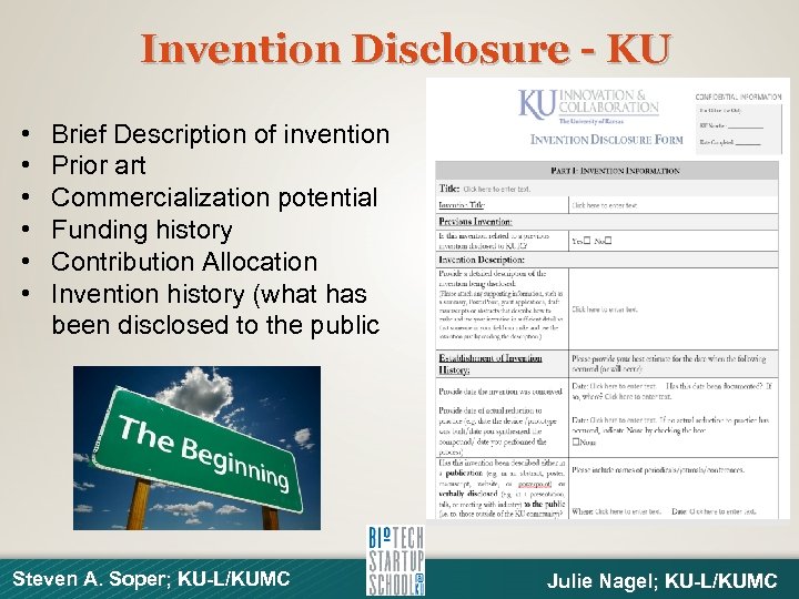Invention Disclosure - KU • • • Brief Description of invention Prior art Commercialization