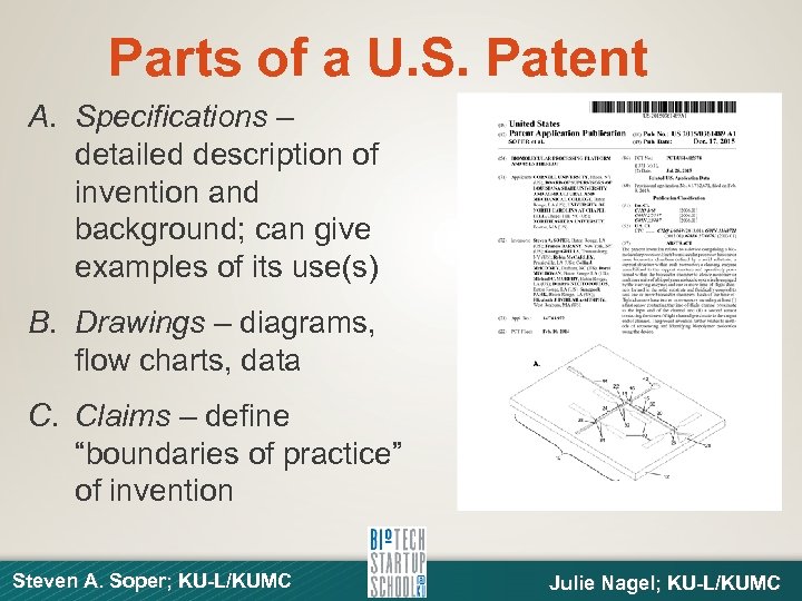 Parts of a U. S. Patent A. Specifications – detailed description of invention and