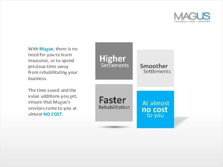 With Magus, there is no need for you to learn insurance, or to spend