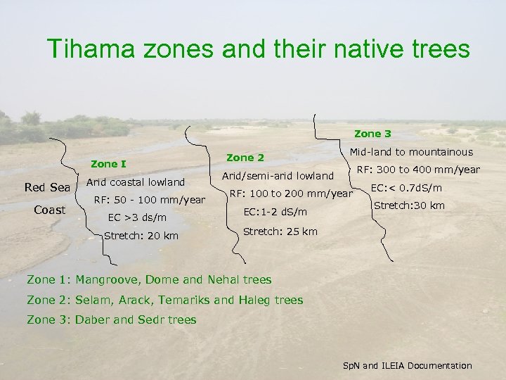 Tihama zones and their native trees Zone 3 Zone I Red Sea Coast Arid