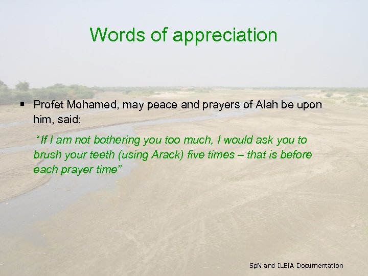 Words of appreciation § Profet Mohamed, may peace and prayers of Alah be upon
