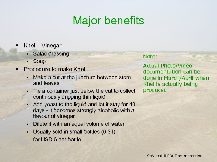 Major benefits § Khel – Vinegar Salad dressing § Soup § § Procedure to