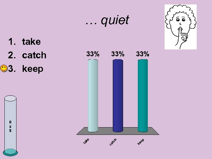 … quiet 1. take 2. catch 3. keep 0 z 5 