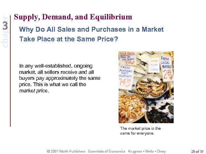 chapter Supply, Demand, and Equilibrium Why Do All Sales and Purchases in a Market