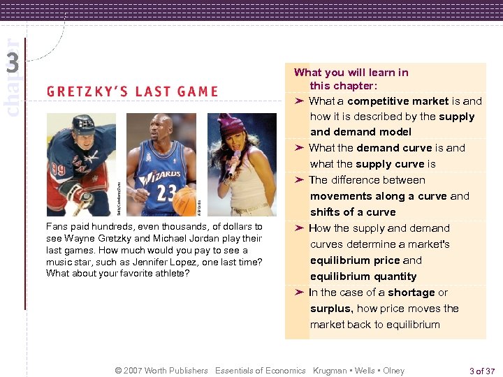 chapter Fans paid hundreds, even thousands, of dollars to see Wayne Gretzky and Michael