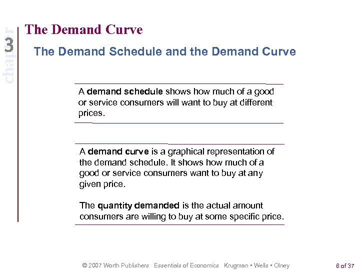 chapter The Demand Curve The Demand Schedule and the Demand Curve A demand schedule