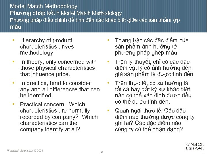 Model Match Methodology Phương pháp kết h Model Match Methodology Phương pháp điều chỉnh