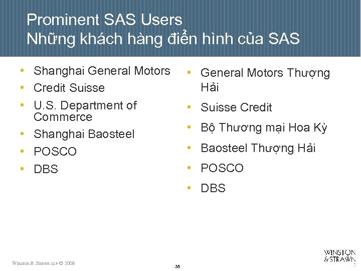 Prominent SAS Users Những khách hàng điển hình của SAS • Shanghai General Motors