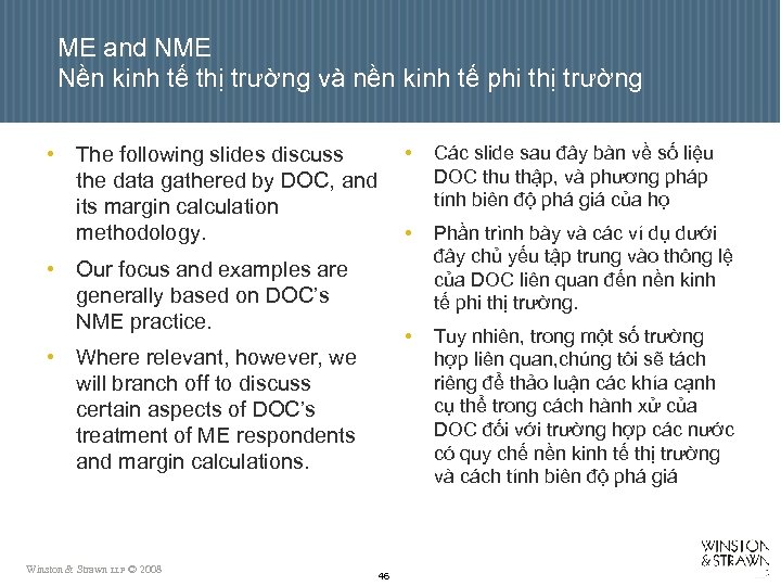 ME and NME Nền kinh tế thị trường và nền kinh tế phi thị
