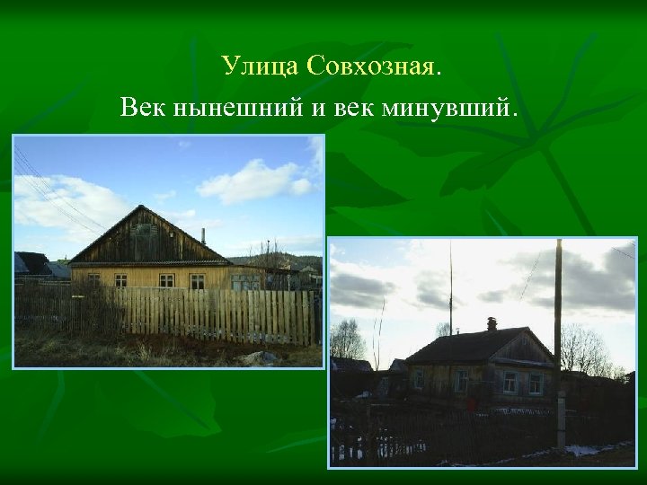 Улица Совхозная. Век нынешний и век минувший. 