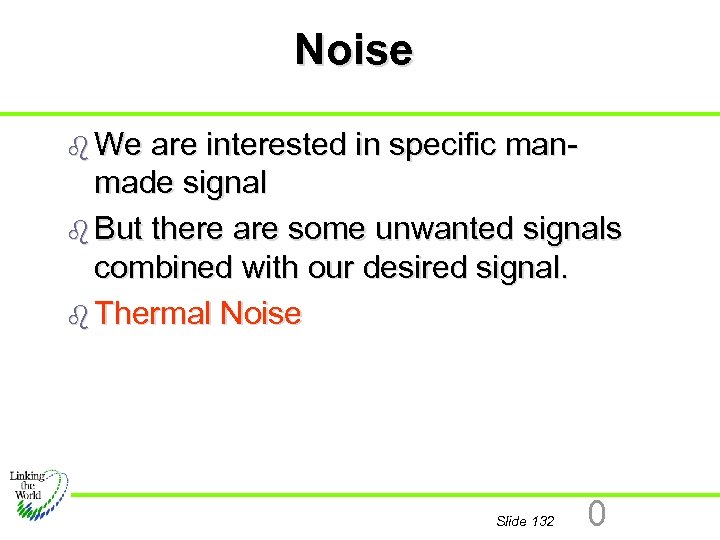 Noise b We are interested in specific manmade signal b But there are some