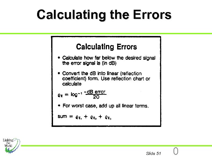 Calculating the Errors Slide 51 0 