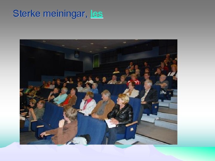 Sterke meiningar, les 