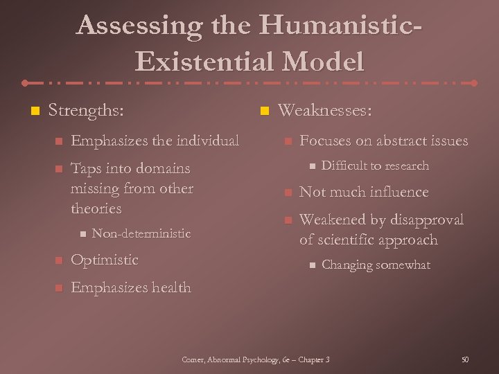 Assessing the Humanistic. Existential Model n Strengths: n n Emphasizes the individual n Taps
