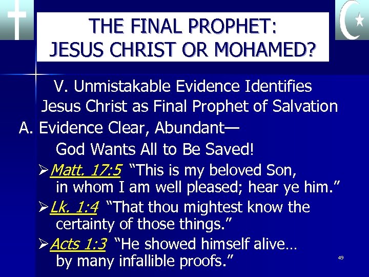 THE FINAL PROPHET: JESUS CHRIST OR MOHAMED? V. Unmistakable Evidence Identifies Jesus Christ as