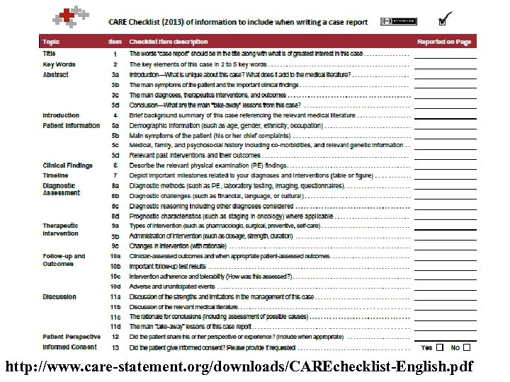 http: //www. care-statement. org/downloads/CAREchecklist-English. pdf 