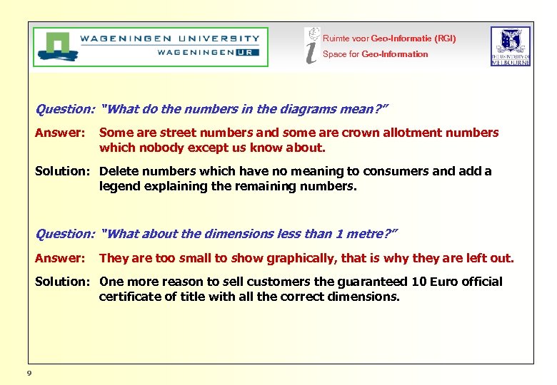 Ruimte voor Geo-Informatie (RGI) Space for Geo-Information Question: “What do the numbers in the