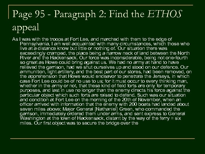 Page 95 - Paragraph 2: Find the ETHOS appeal As I was with the