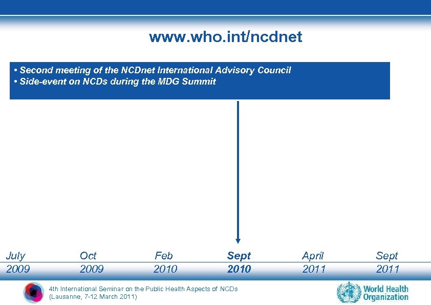 www. who. int/ncdnet • Second meeting of the NCDnet International Advisory Council • Side-event