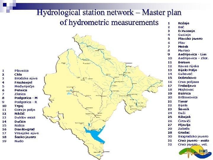 Hydrological station network – Master plan of hydrometric measurements 1 2 3 4 5