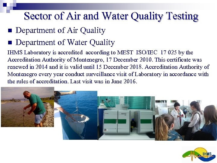Sector of Air and Water Quality Testing n n Department of Air Quality Department