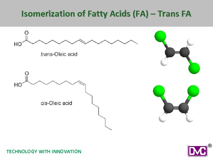 Isomerization of Fatty Acids (FA) – Trans FA TECHNOLOGY WITH INNOVATION 